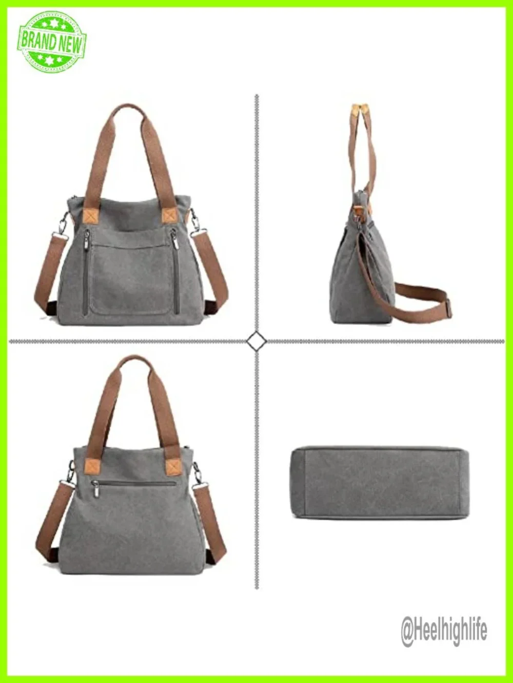 Canvas Hobo Bag Large Tote Shoulder Purse Crossbody